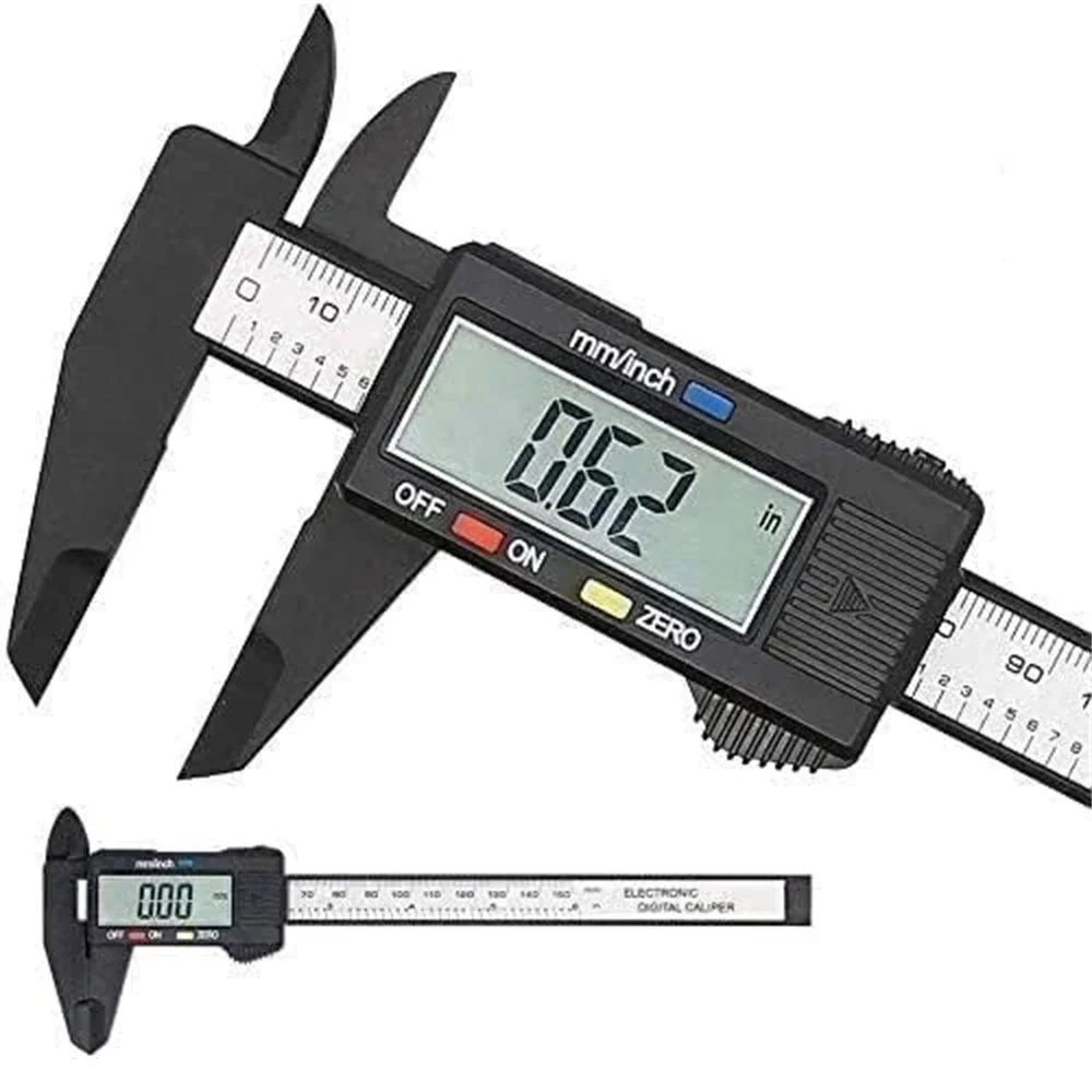 Electronic Digital Caliper Tools Imperial/Metric Conversion 0-6 Inches 100/150mm Carbon Fiber Gauge Micrometer Vernier Measuring