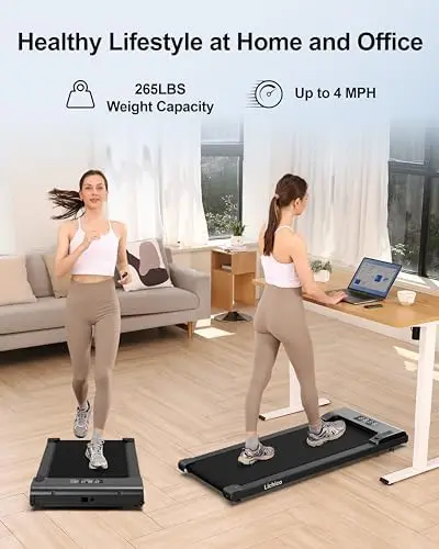 For Portable 2.5HP Brushless Motor Walking Treadmill 2-in-1 Folding Desk Mini Home Exercise Machine Larger Running Area LCD Elec