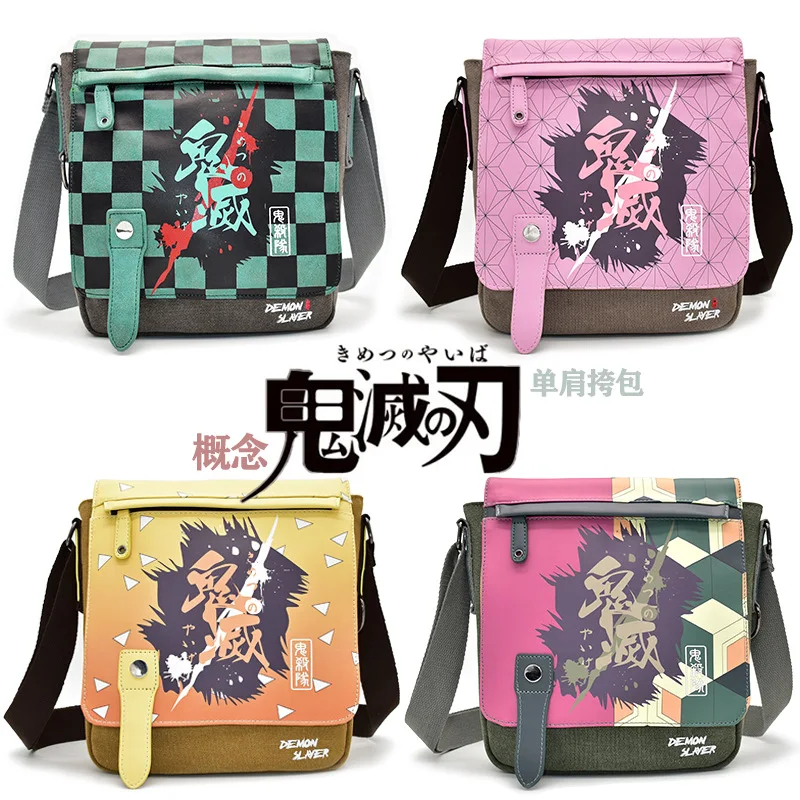 2025Anime Demon Slayers Accessories Shoulder Bag Creative High Quality Canvas Agatsuma Zenitsu Kamado Tanjirou Popular fans gift