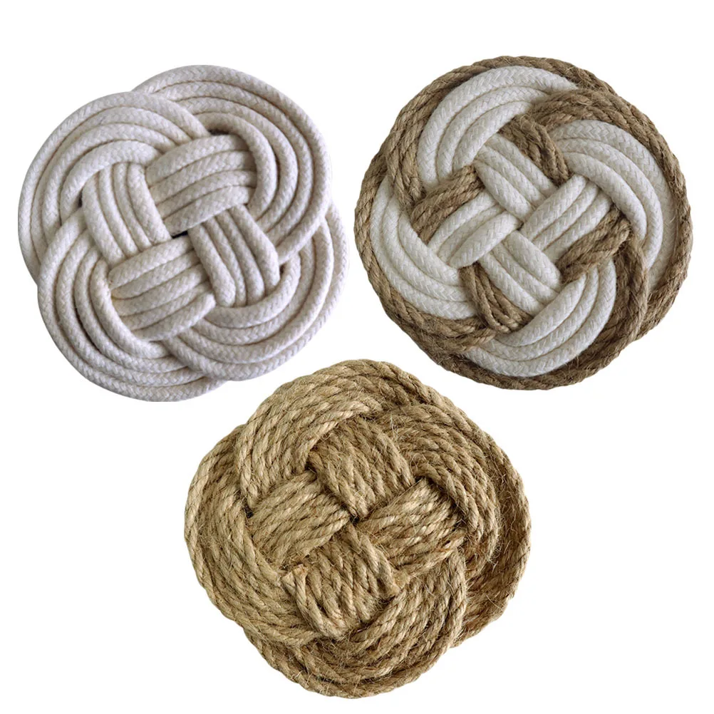 3 قطعة الوقايات الطعام المنسوجة كأس الحصير الزخرفية الحرارة برهان أدوات المائدة المنزلية حماة خمر تحديد الموقع التصوير الدعائم