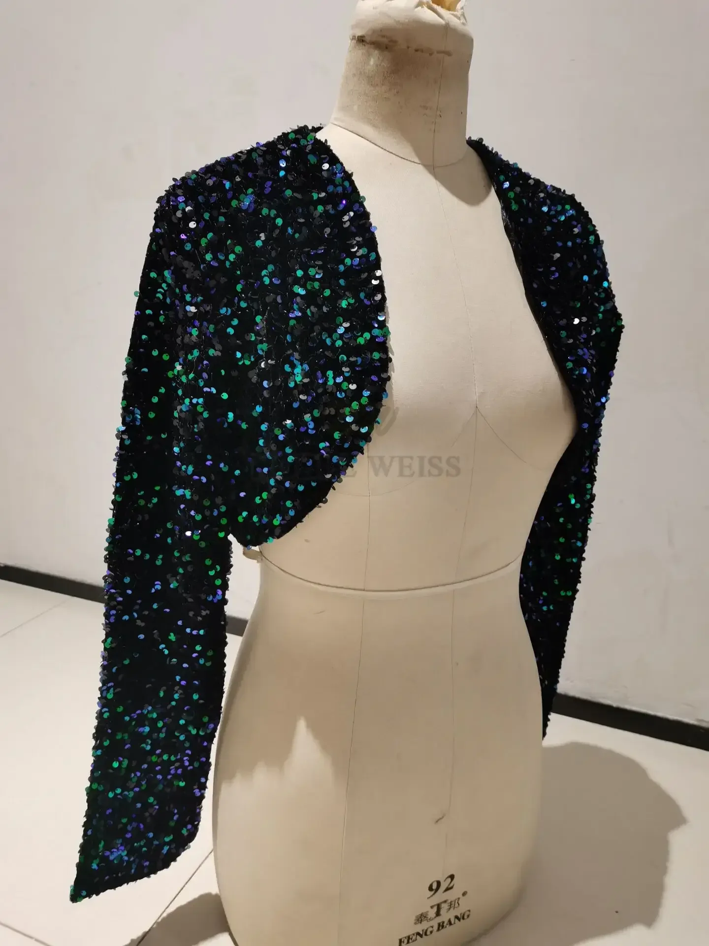 Bling Bling Sequined Bride jacket Prom bolero Wedding jackets for 3/4 Long Sleeve Party Coat Bridal Jacket Custom Made