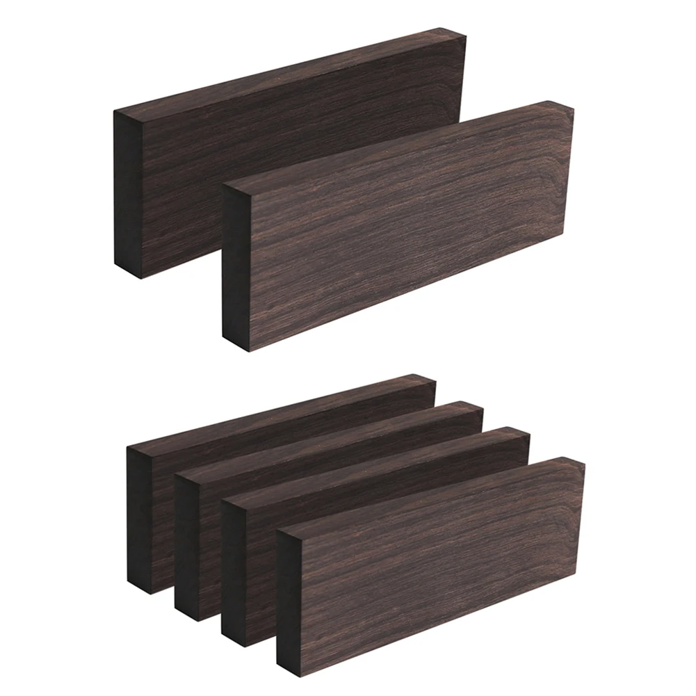 2/4 piezas de madera de palisandro y ébano en bruto para diapasón de guitarra, accesorios para instrumentos musicales, mango de cubertería hecho a mano
