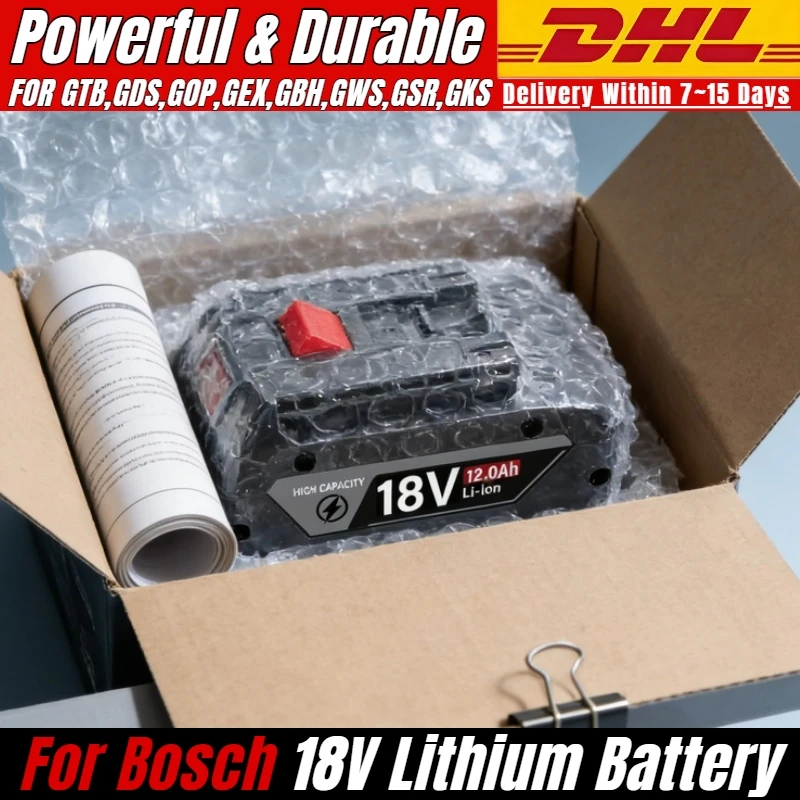 Reliable 5.0Ah for bosch 18v accu Replacement with BMS Protection, Certified Safe for Daily Use | 2-Year Warranty Included
