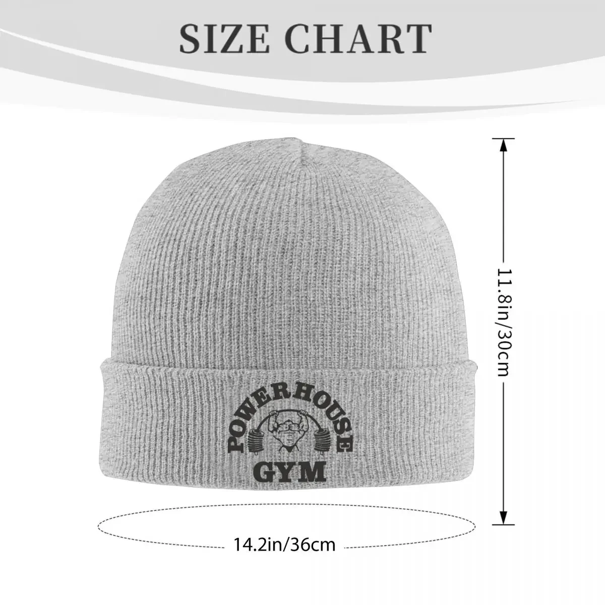 Gym Motivation Hats Autumn Winter Beanies Warm Powerhouse Gym Cap Female Male Acrylic Skullcap