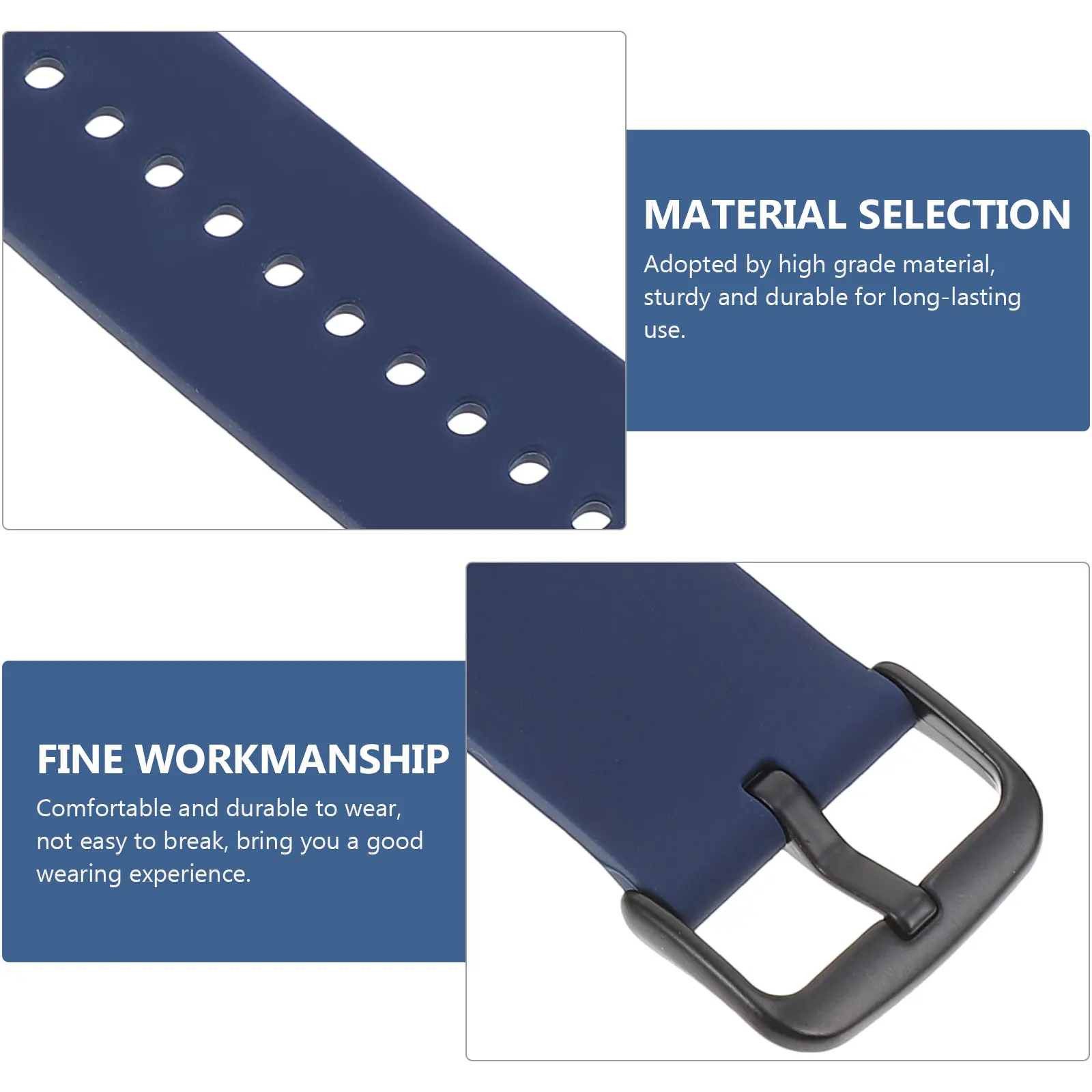 

Premium Silicone Watch Band Round Tail Strap Durable Comfort Waterproof Fashionable Sport Occasions Watch Strap