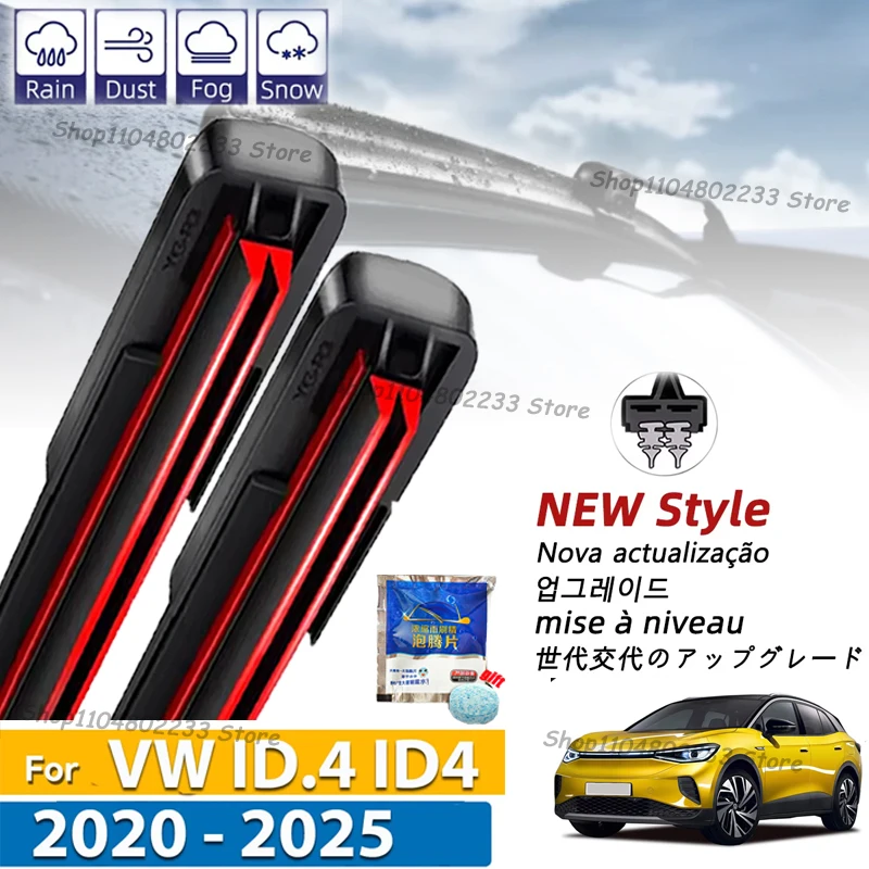 

LHD Front Wiper Blades For VW ID.4 ID4 2020 - 2025 Windshield Windscreen Clean Window Car Rain Brushes Wiper Rubber Refill