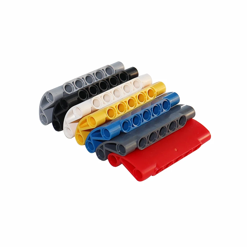 4PCS Building Blocks Panel Curved 7x3 with 2 Pin Holes Through Surface Mechanical MOC Part Car Technical Assemble Bricks 24119