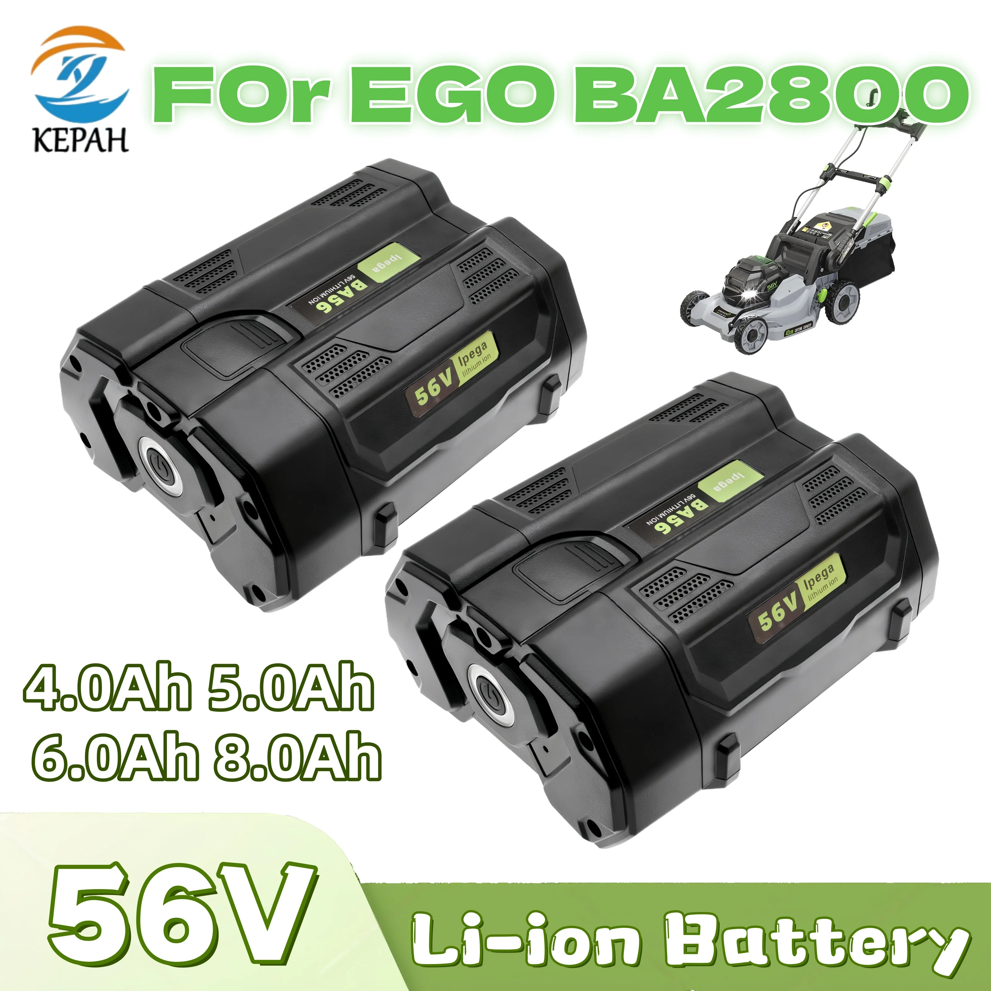 

Сменный аккумулятор для EGO BA2800 | 56 В 4,0-8,0 Ач, совместим с BA2800T/BA4200/BA4200T/BA1400/BA5600T и все серии