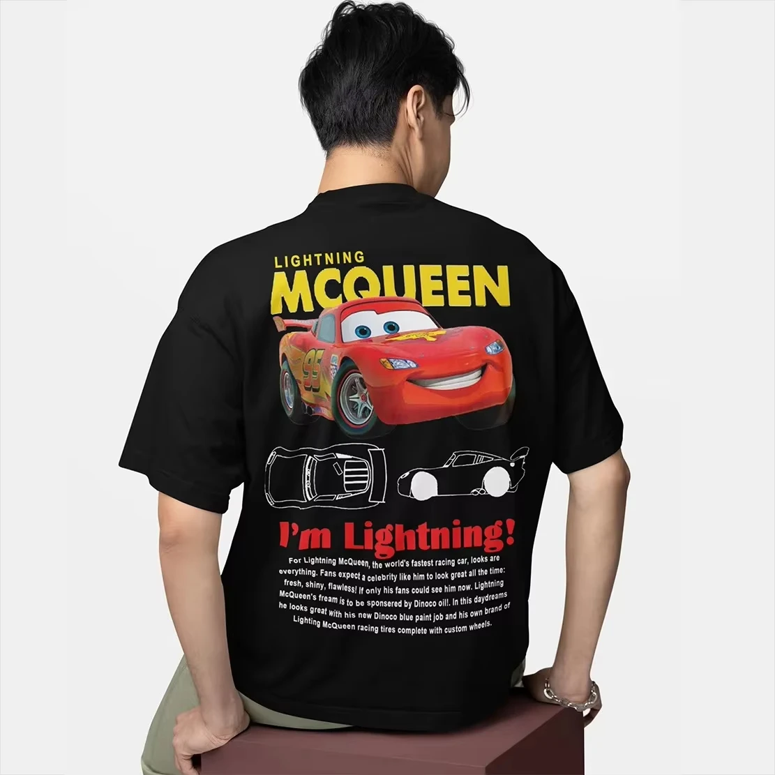 

Disney Family Men's Women's Summer Sally I'm Lightning Cars Mcqueen Graphic T-Shirts Accessories Funny Cotton Couple Top Clothes