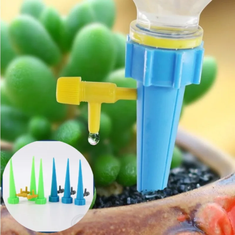 6Pcs Adjustable Plant Waterer Self  Automatic Watering Devic Watering Spikes with Slow Release Control Valve Switch