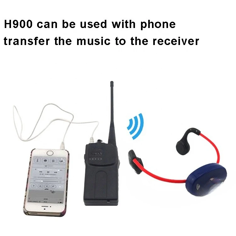 جهاز اتصال لاسلكي للتدريب على السباحة للمدربين وسماعة توصيل العظام تحت الماء للسباحين