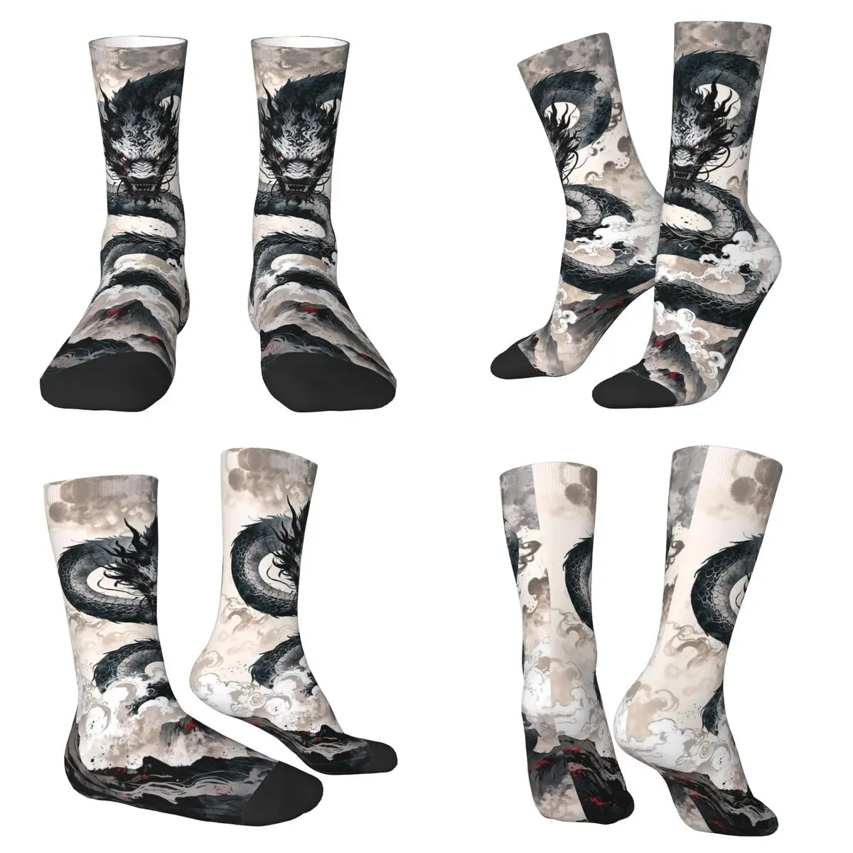

Mythological Art Dragon Print Socks High Quality Stockings All Season Long Socks Accessories for Man's Woman's Birthday Present