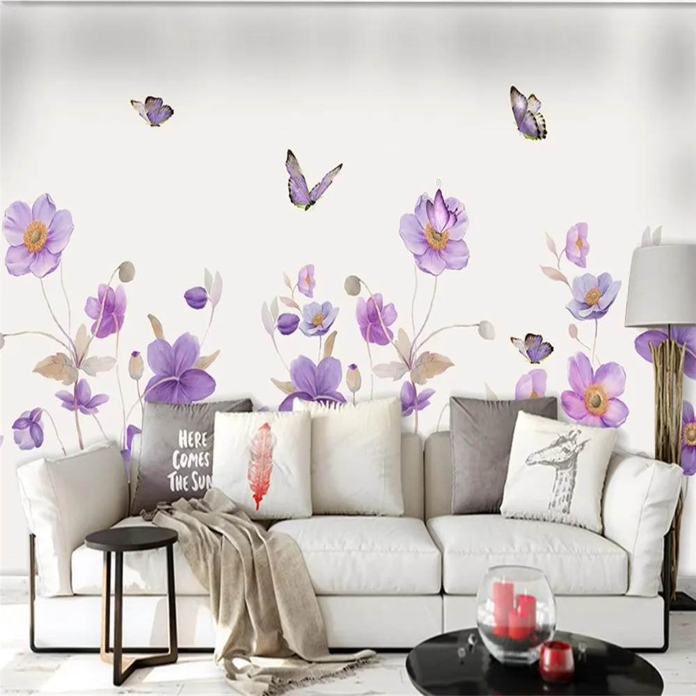 Custom plant flower butterfly Photo Wallpaper 3D Creative Art Murals wallpapers for Living Room Restaurant Cafe Background