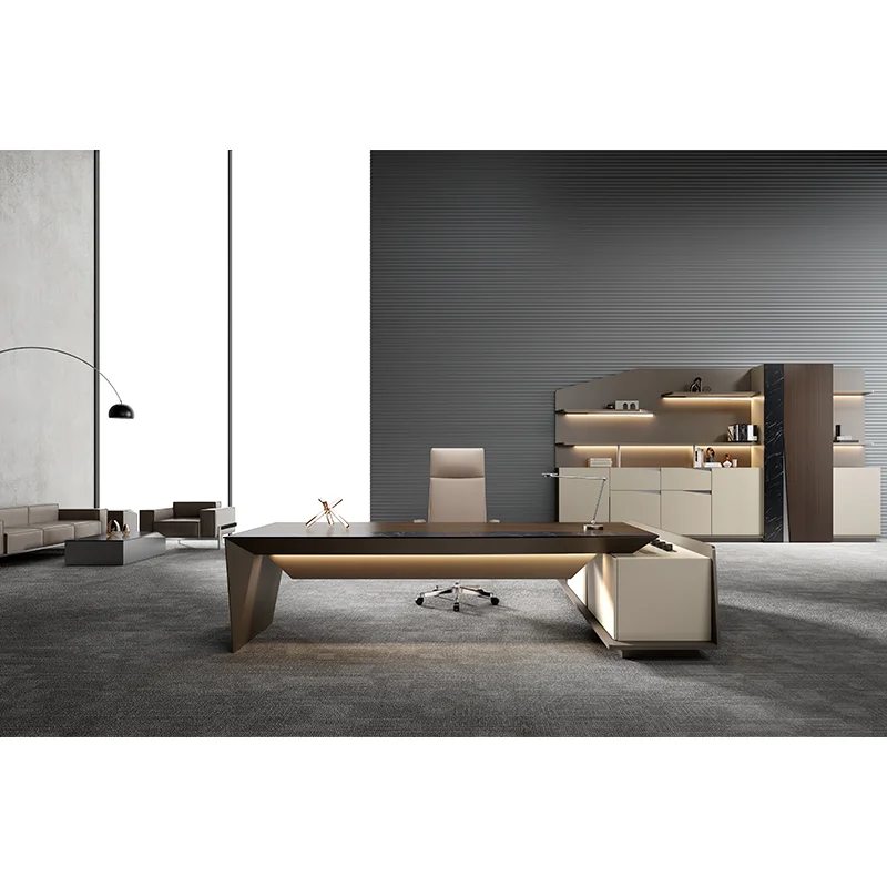 

High Quality Light Luxury Boss CEO Management Desk High-End Simple President Chairman Office Furniture Executive Desk