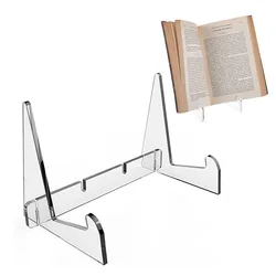 Adjustable Acrylic Book Stand Magazine Cookbook Comic Display Rack Home Office Clear Vinyl Record Phone Tablet Holder Bracket