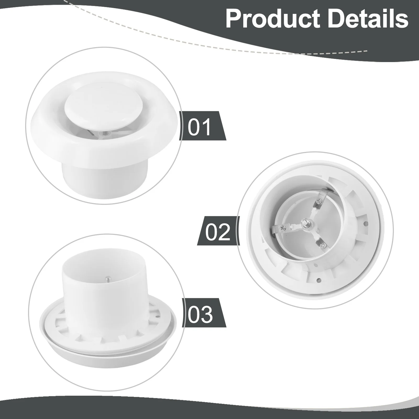 

ABS Vent Cover Air Vent Cover Quality ABS Construction Adjustable Air Volume Control Prevents Air Leakage Flush Mounting