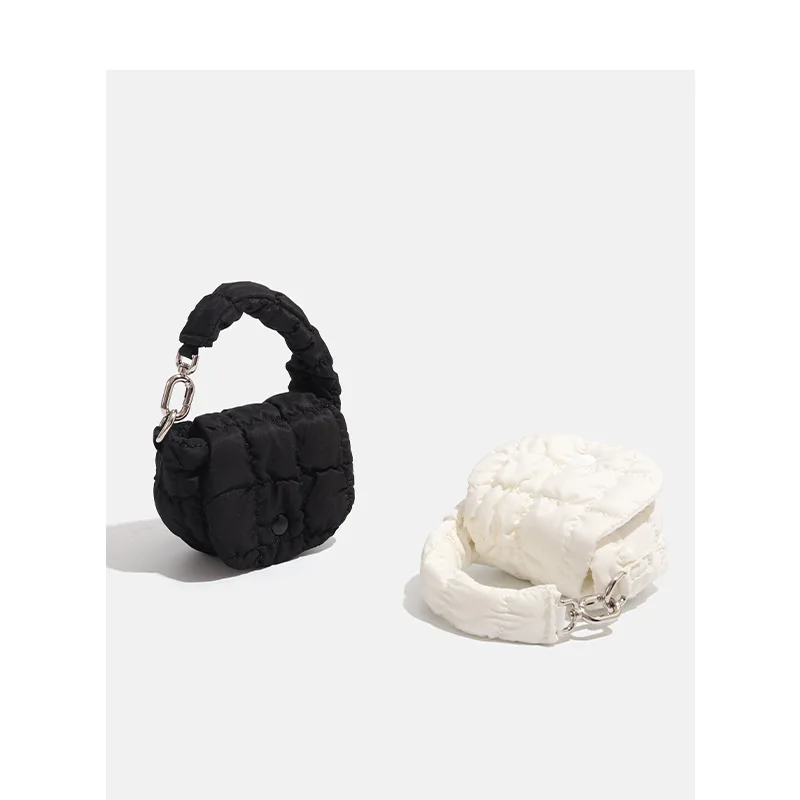 Mini-Geldbörse für Damen, plissiert, mit Griff oben, Mini-Geldbörse für Damen, einfarbig, Knödeltasche, tragbar, vielseitig einsetzbar