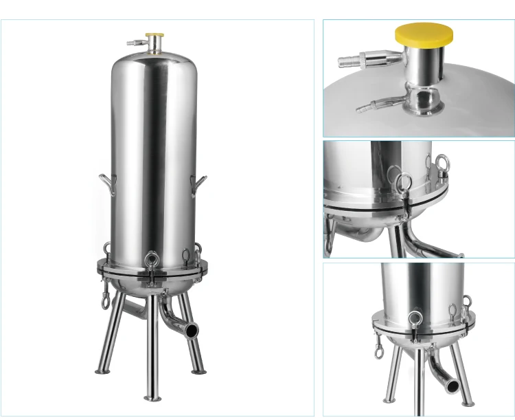 SS316L SS304 Stainless Steel Multi Cartridge Filter 226 20 Inch 30 Inch Filter Housing for Beer Filtration