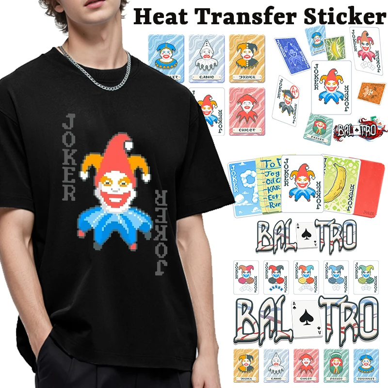 

Game Balatro Iron on Patches Anime Heat Transfer Sticker Fashion Clothes Appliques DIY Decal T-shirt Decor Accessories Stickers
