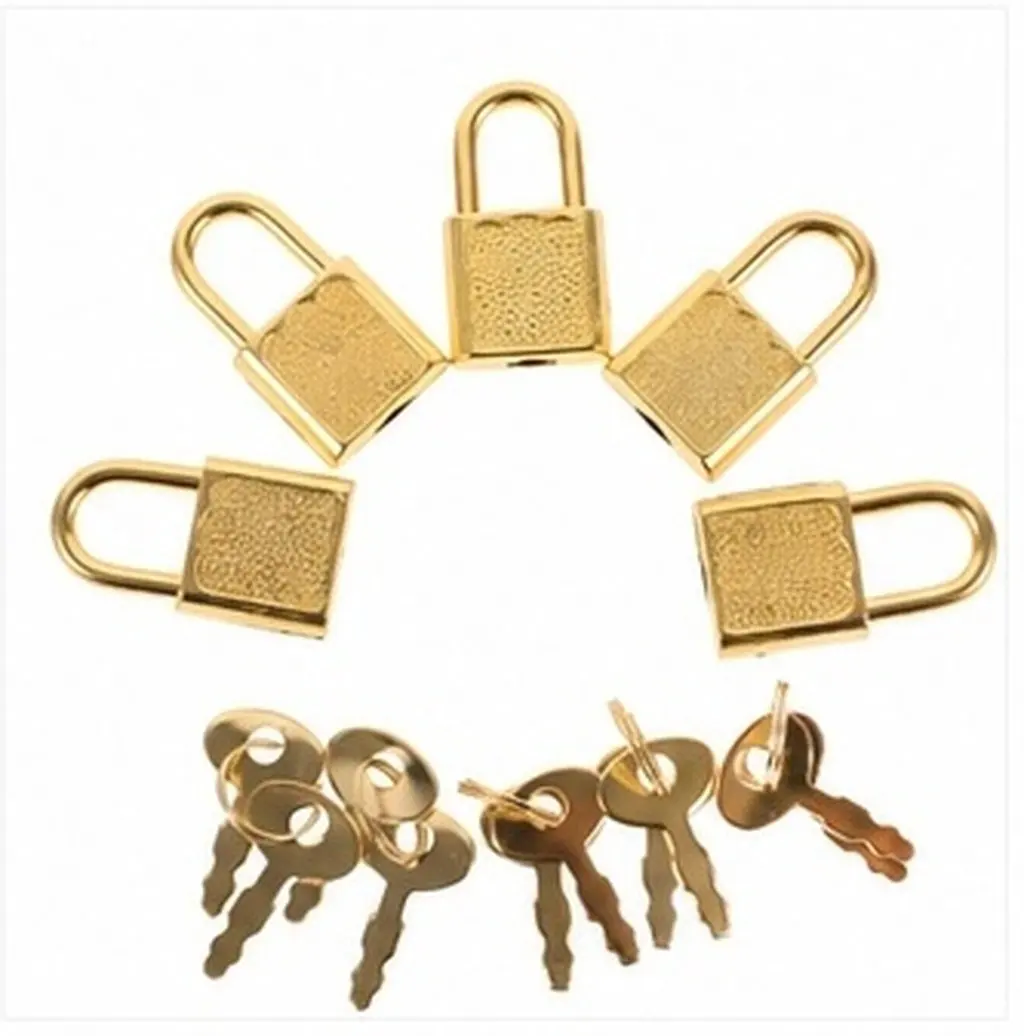 5Sets Treasure Chest Lock Keys Padlock Small Locks Kit Vintage Jewelry Box Cabinet Drawer Decorative Mini Locks