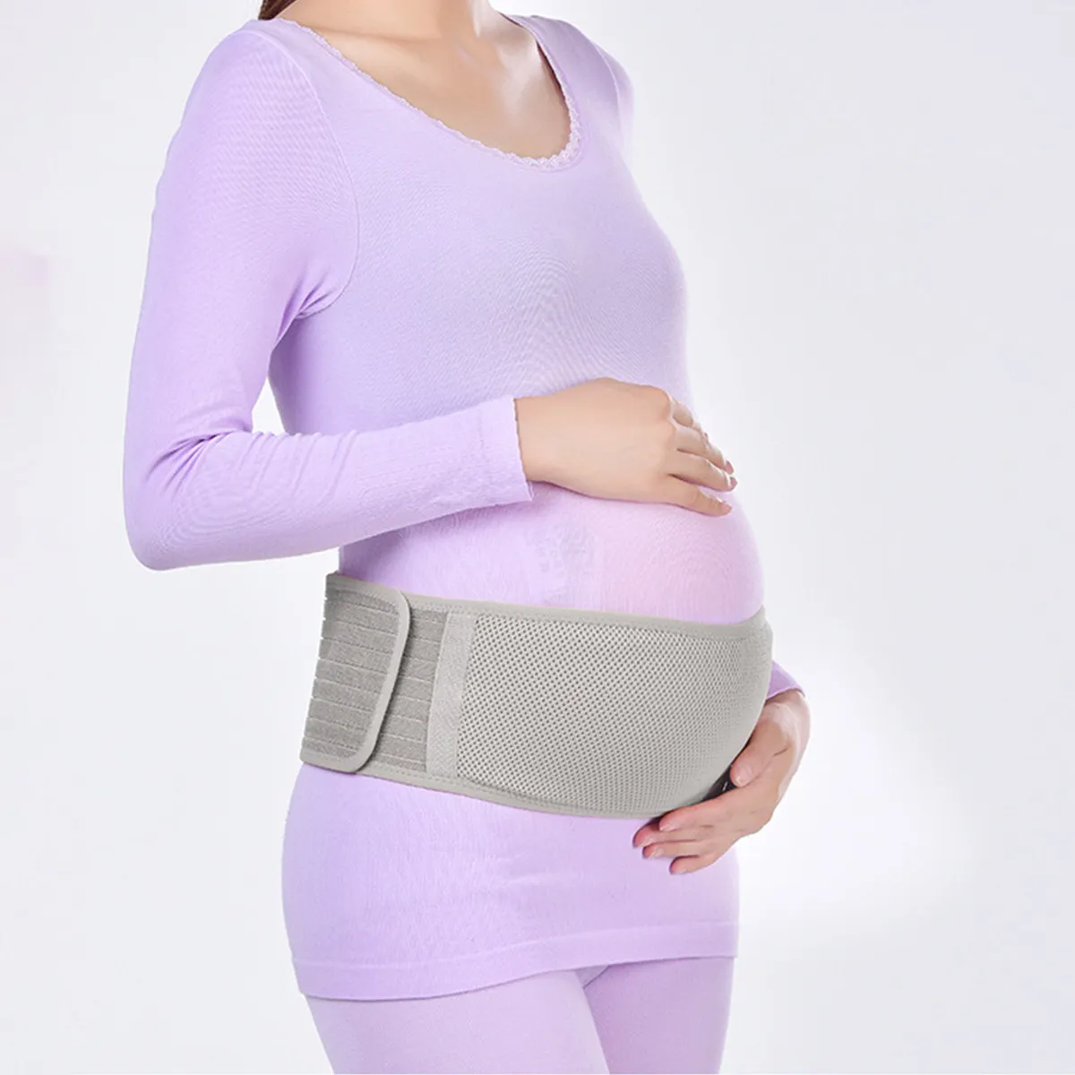 

Maternity Belt Grey Adjustable Breathable Pregnancy Waist Support Abdominal Band for Pregnant Women Comfort