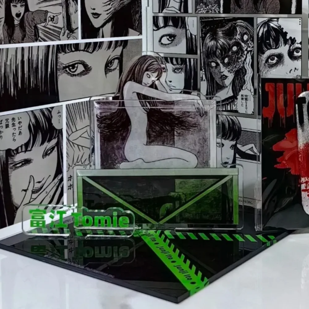 Tomie Kawakami Acrylic Standing Sign Junji Ito Anime Peripheral Self-restraint Black White Ornaments Abletop Room Decoration