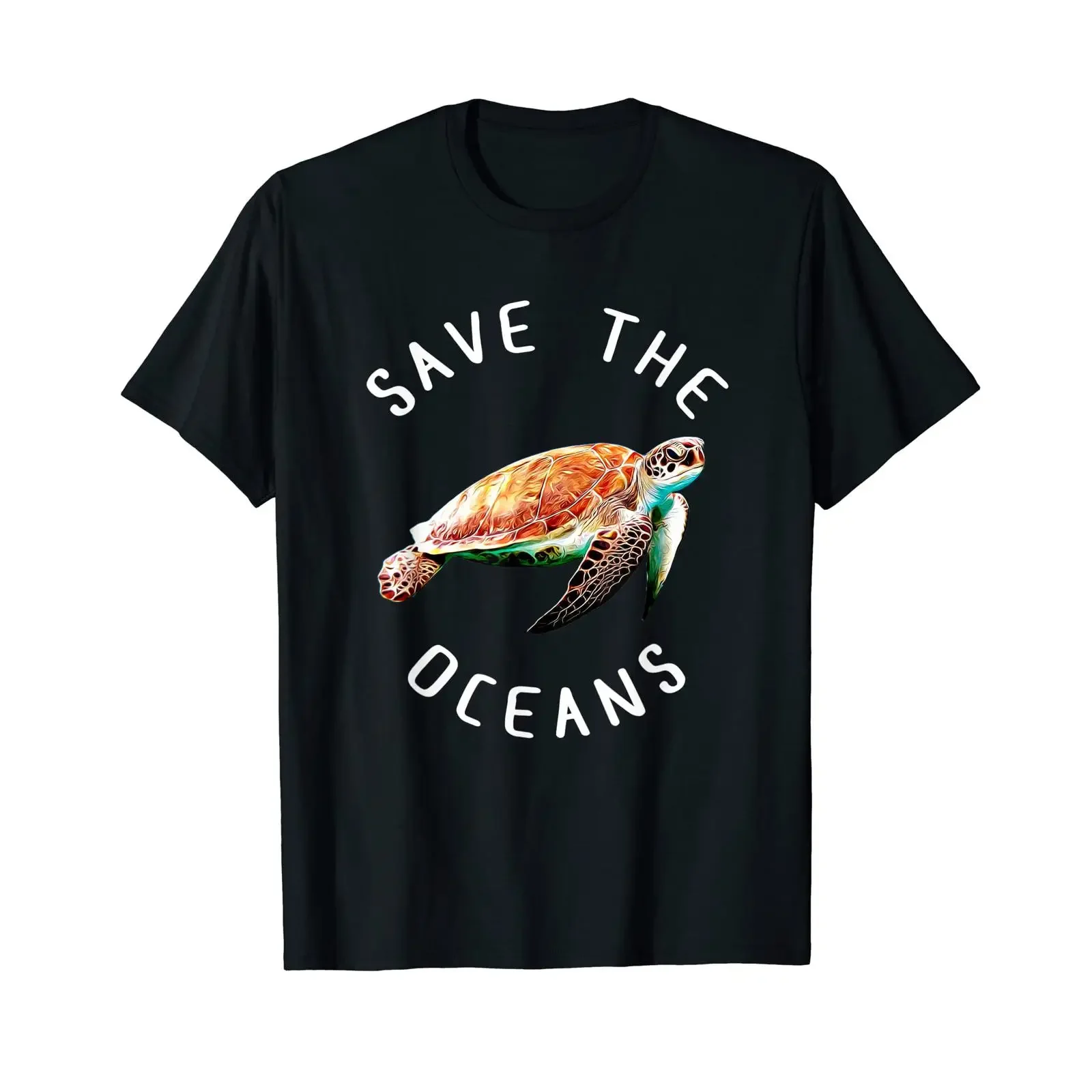 Save the Oceans T Shirt Environmental black vintage Washed graphic Stylish Slightly Unisex Stretched Top For Everyday Wear