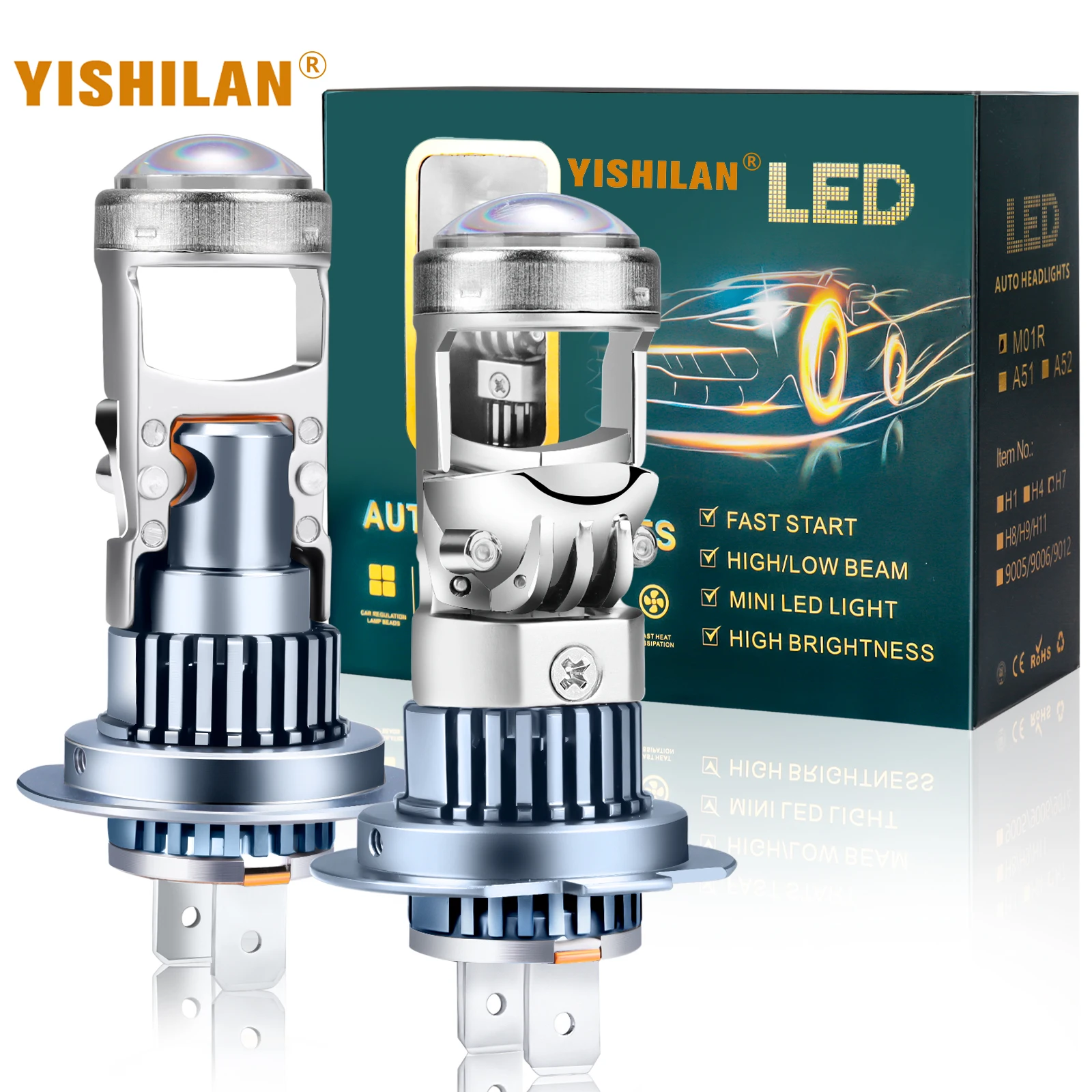 2 шт., лампы для фар ближнего света, 6000 лм, к