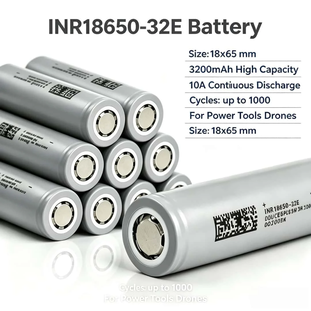 2-20PCS INR18650-32E 3.7V 3200mAh 10A Discharge Li-ion Rechargeable Battery For Flashlight Power Bank Power Tools 18650 Battery