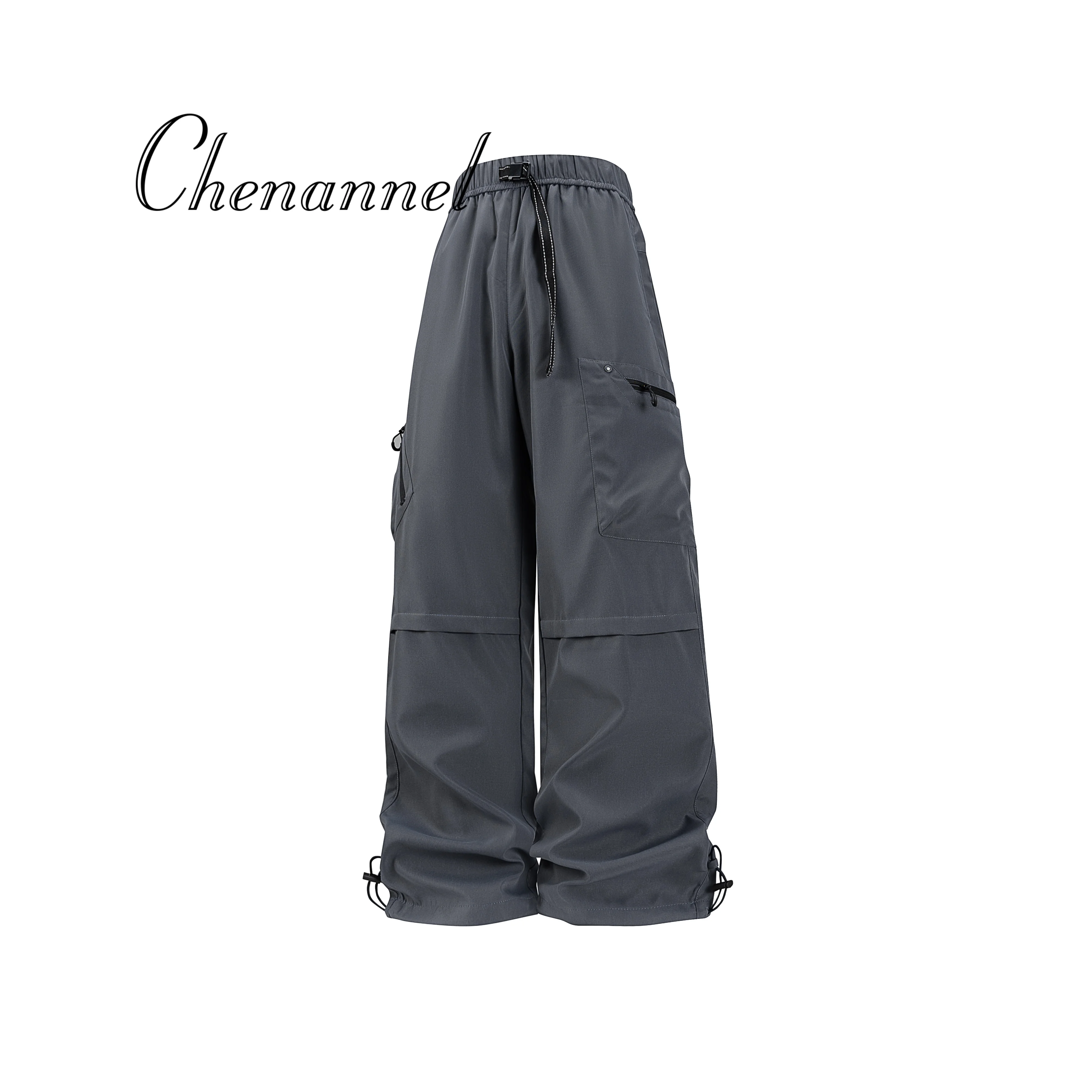 

Модные ветрозащитные и водонепроницаемые мужские повседневные брюки прямого кроя с несколькими карманами и прямыми штанинами Big Code Technology.