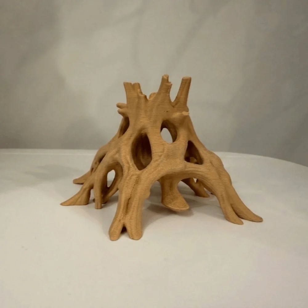Tree Trunk Fish Shrimp Hiding Cave Plastic 3D Printed Driftwood Landscape Unique Multi-Hole Fish Resting Place