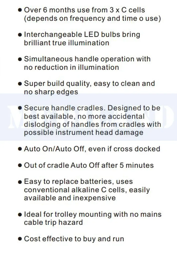 منتجات TLF ENT مجموعة تشخيصية لاسلكية مثبتة على الحائط ML-2000 مع مصدر ضوء LED مجموعة منظار العين عالية الأداء