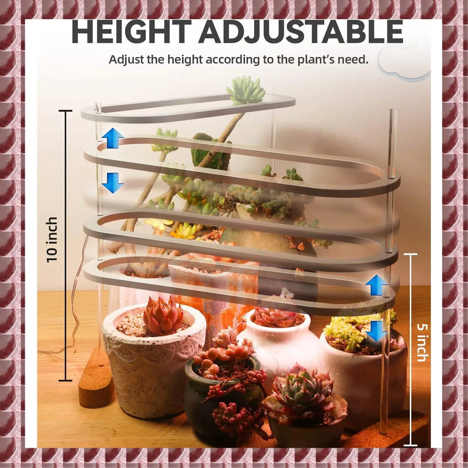 

A95G 1 Piece Grow Lights For Indoor Plants Full Spectrum LED 50 Grow Lamps With Yellow Lights