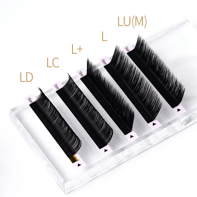 Special curved eyelashes mixed with 8~15mm 16 row advanced natural synthetic mink matte black personal eyelash extension makeup