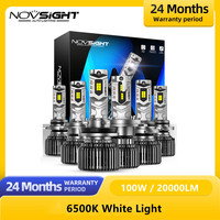 NOVSIGHT H7 LED Headlight For Car H4 LED H11 9005 9006 HB3 HB4 9012 6500K 100W 22000LM 12V LED Auto Headlamp Fog Light Bulbs