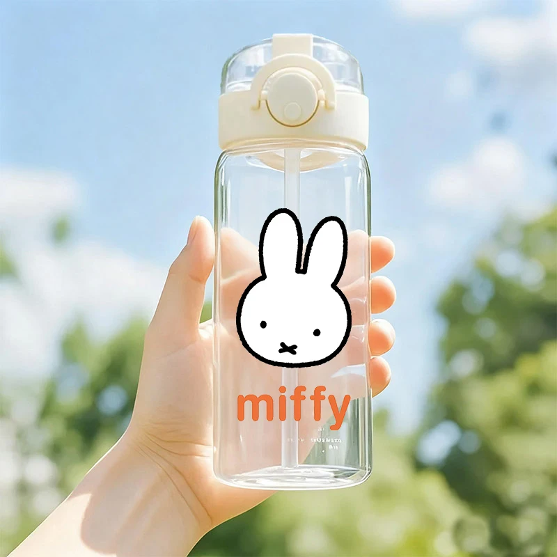 Милая-летняя-бутылка-для-воды-kawaii-miffy-с-принтом-мультяшного-кролика-простой-стиль-прозрачная-пластиковая-портативная-бутылка-для-кофе-подарок-для-детей