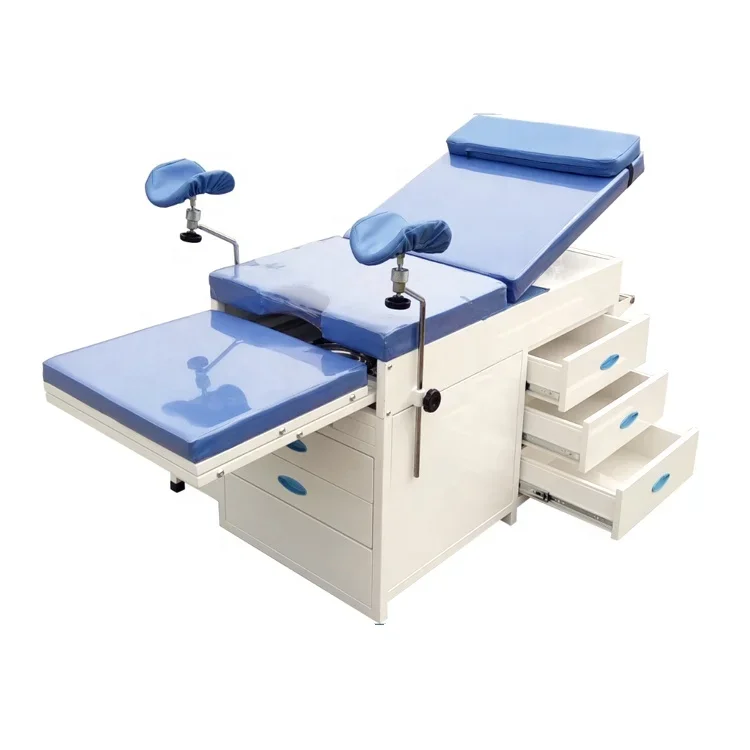 Medical hospital gynecology manual examination bed with drawers