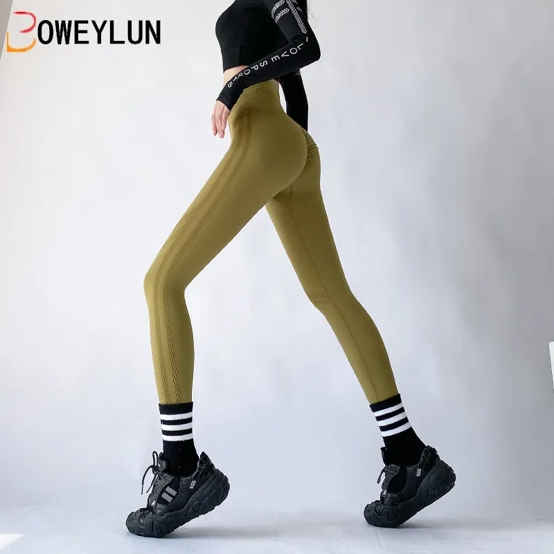 

BOWEYLUN Fitness Yoga Pants Women High Waist Hip Lifting Running Spring and Autumn Sports Tight Pants Female