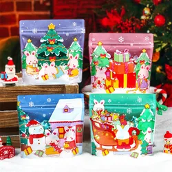 10PCS~100PCS Stand Up Lovely Christmas Ziplock Packaging Bag Resealable DIY Snack Sugar Candy Xmas Wedding Gifts Storage Pouches