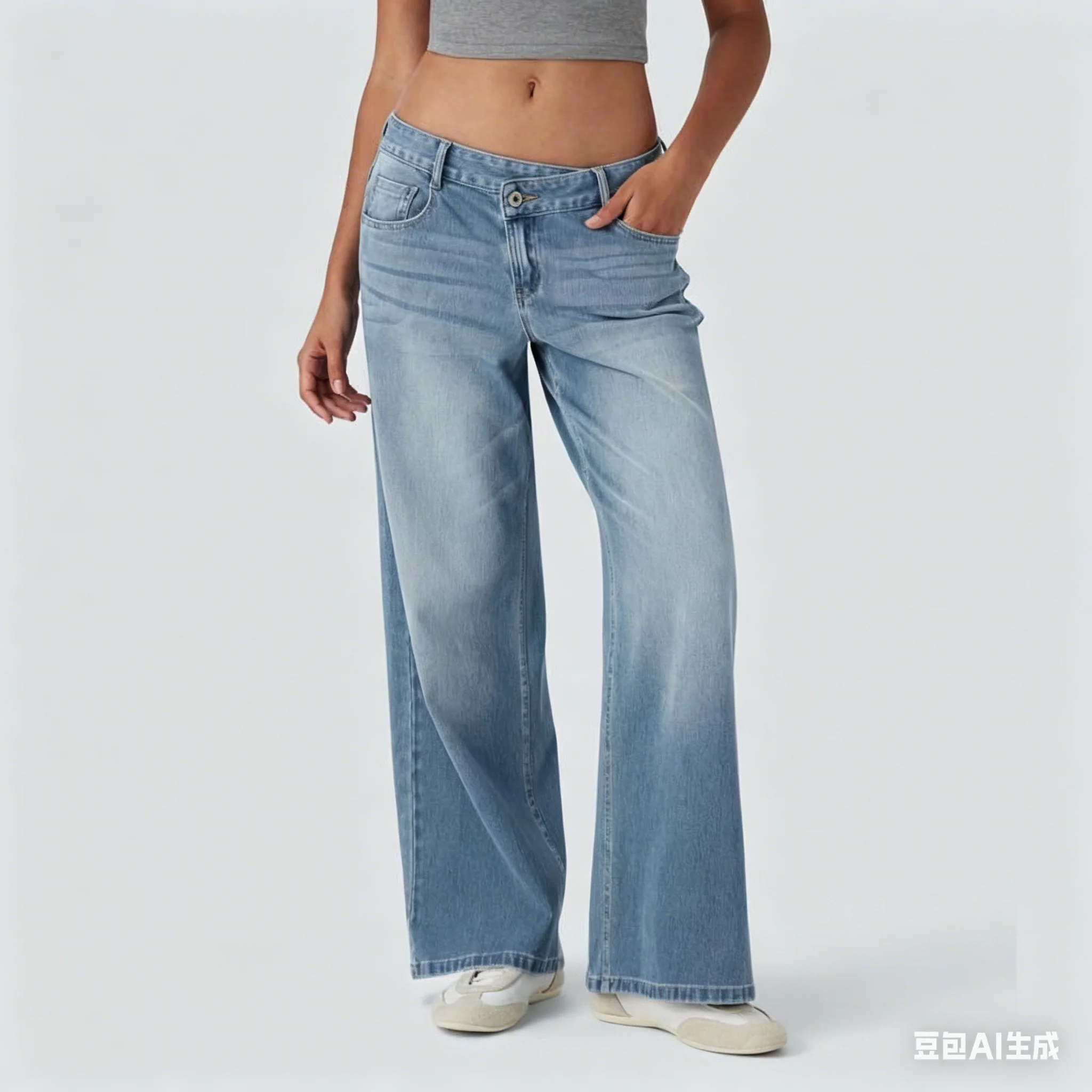 Jeans Retro de Pierna Ancha para Mujer, Pantalones Vaqueros Lavados de Cintura Baja, Estilo Mom Baggy, Colección Primavera Otoño 2026