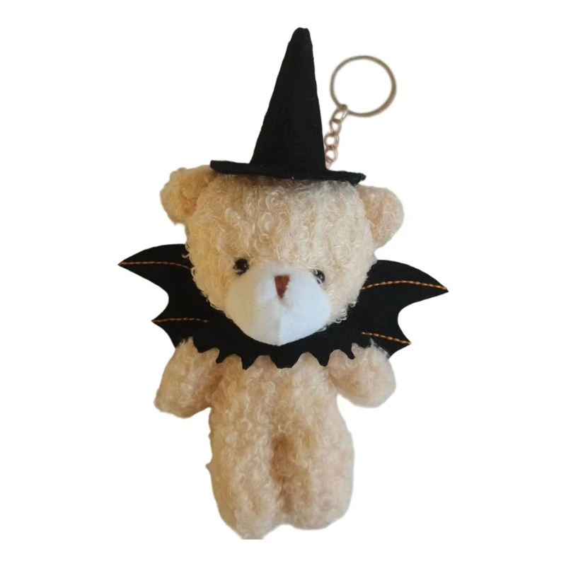 Doll Bear Keychain Plush Bag Ornament for Keys and Handbags, Halloween Carry Charm with Padded for Gift Giving Use