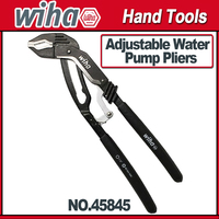 Wiha 45845 Adjustable Water Pump Pliers with Comfort Grips 10 Inches Ratcheting Push Button Adjustment Mechanism