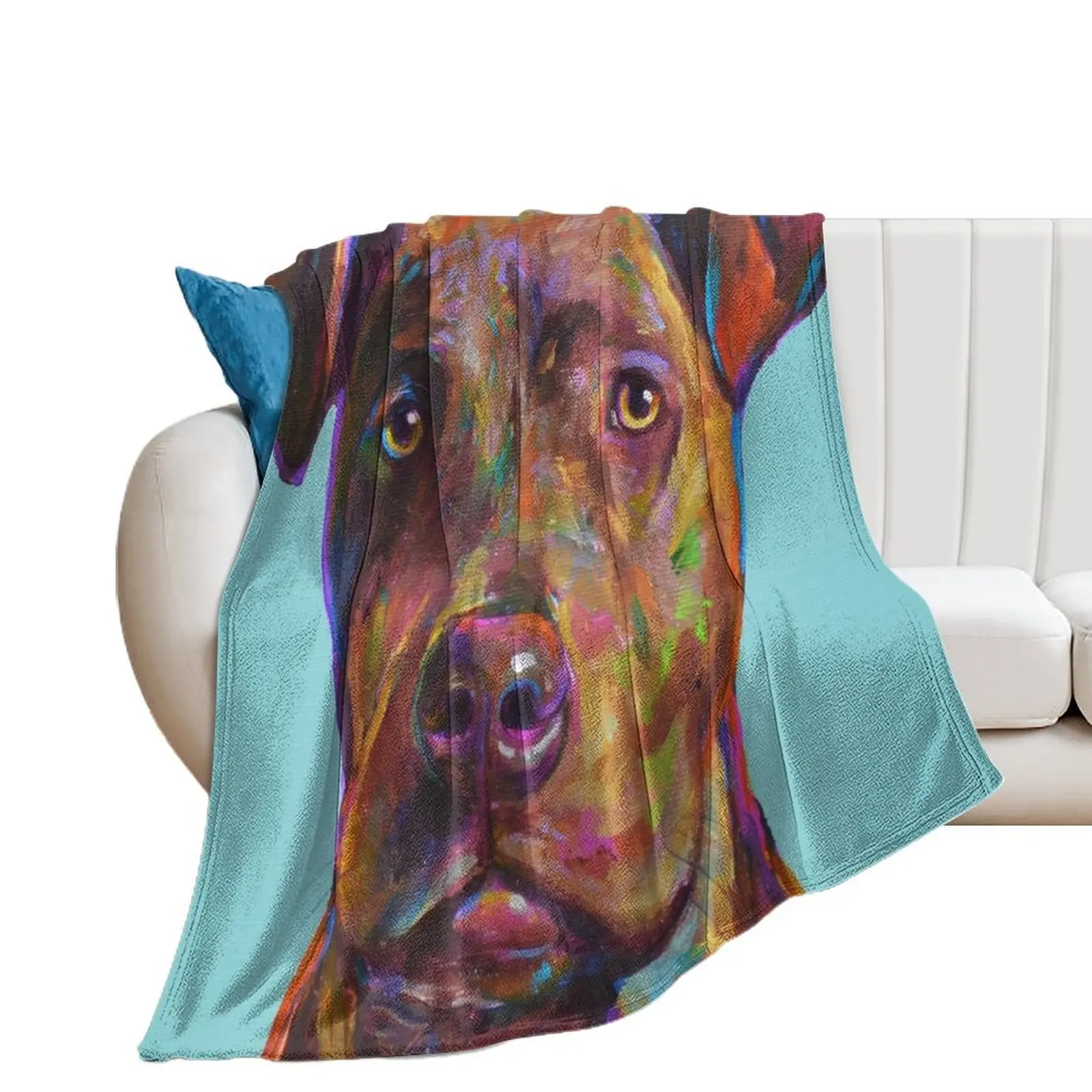 BRINDLE PITBULL PUP Throw Blanket Soft Plush Plaid blankets ands christmas gifts Loose Blankets