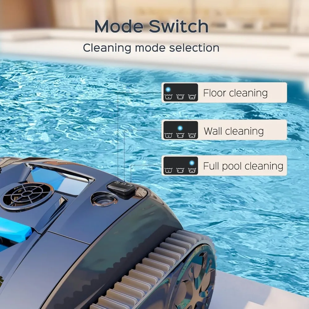 Aspirapolvere robot professionale per piscina con APP commutazione manuale e arrampicata su parete 65W potenza di aspirazione 150 minuti 1614 piedi quadrati