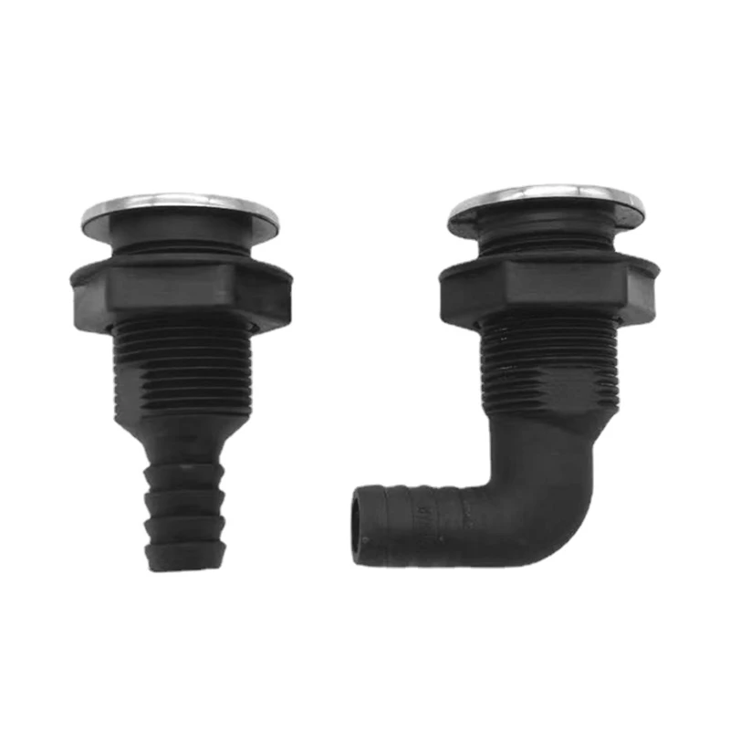 094D Upgraded Nylon Plastic Thru-Hull Bilge Hose Fitting Straight/Bended Durable