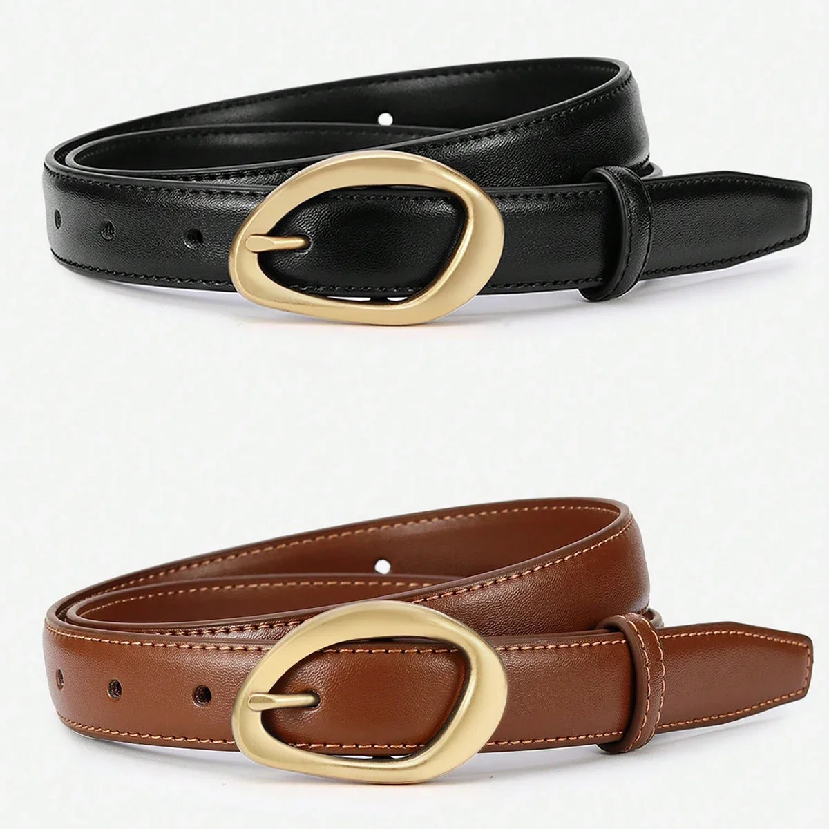 New Women's Belt Needle Buckle Niche Version Versatile Decorative Belt, Fashionable Paired With Jeans And Women Belts
