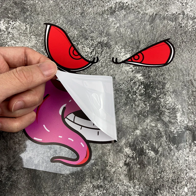 1PC Demon Smiling Face Creative Motorcycle Sticker Waterproof Motorbike Fuel Tank Helmet Electric Scooter Sunscreen Vinyl Decals image 6