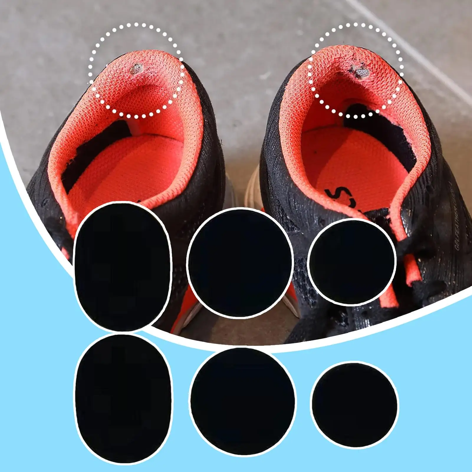 

6pcs Sports Shoes Repair Stickers Suede Heel Protector Anti-Wear Repair Holes Self-adhesive Patches Insoles Pad Foot Care Insert