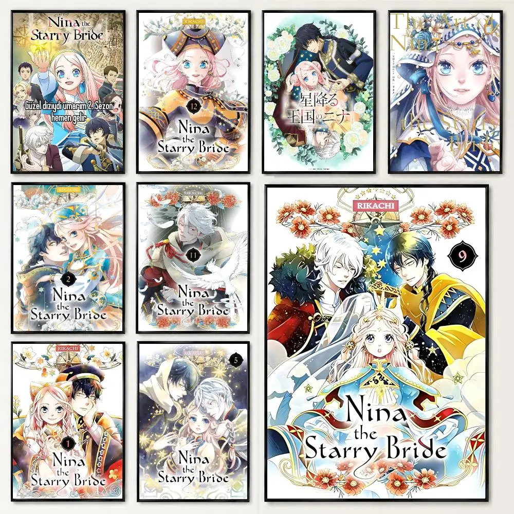 comic NINA the starry bride Poster HD Poster Black and White Simple Home Decor for Living Room Bedroom Corridor and Gift Giving