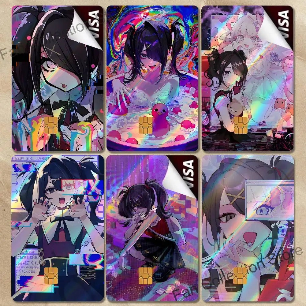 Ame N-Needy Streamer Overload Laser shimmer Name Card Sticker Decorate Bank Card Student Supplies Decals Patch Documents Gift